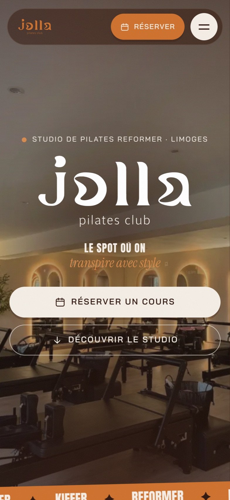 Site Jolla Pilates Club sur mobile