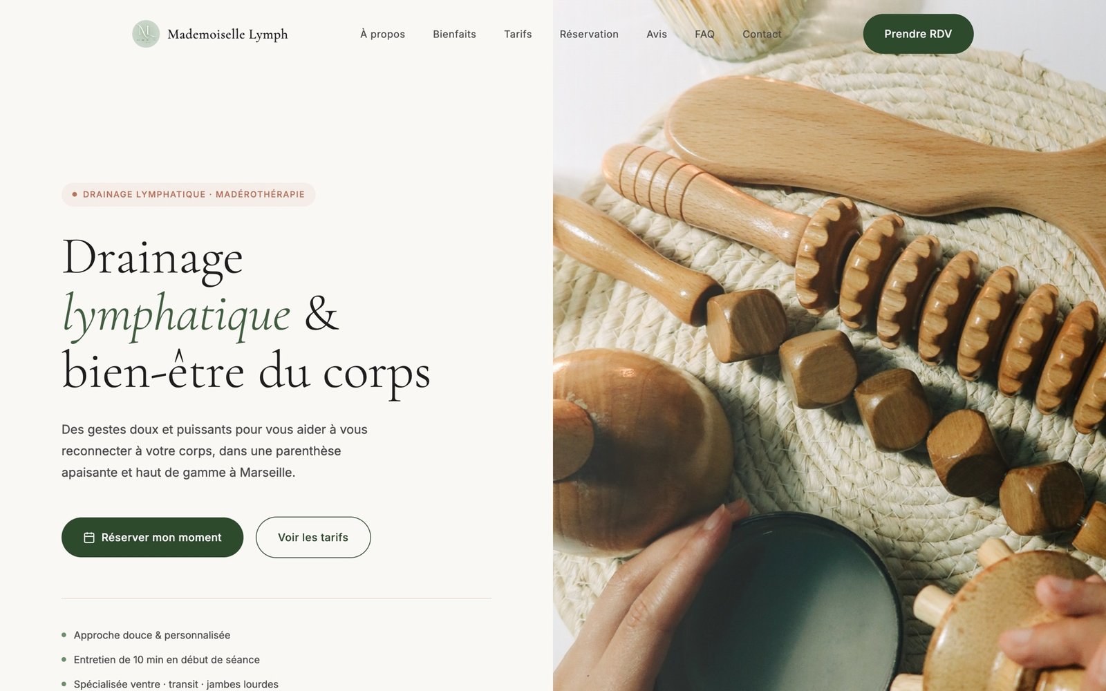 Site Mademoiselle Lymph sur ordinateur